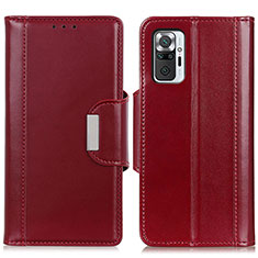 Leather Case Stands Flip Cover Holder M13L for Xiaomi Redmi Note 10 Pro Max Red