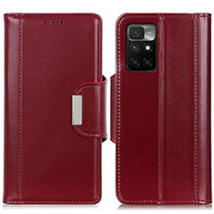 Leather Case Stands Flip Cover Holder M13L for Xiaomi Redmi Note 11 4G (2021) Red