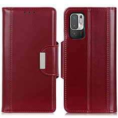 Leather Case Stands Flip Cover Holder M13L for Xiaomi Redmi Note 11 SE 5G Red