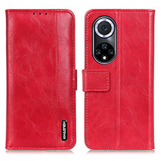 Leather Case Stands Flip Cover Holder M14L for Huawei Honor 50 5G Red