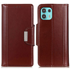 Leather Case Stands Flip Cover Holder M14L for Motorola Moto Edge 20 Lite 5G Brown