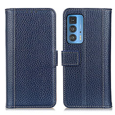 Leather Case Stands Flip Cover Holder M14L for Motorola Moto Edge S Pro 5G Blue