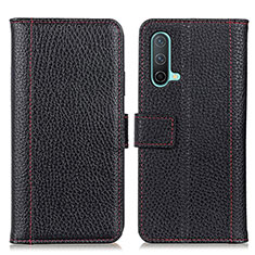 Leather Case Stands Flip Cover Holder M14L for OnePlus Nord CE 5G Black