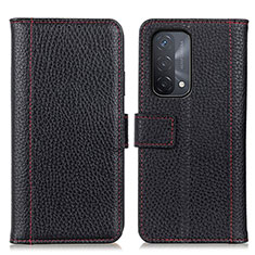 Leather Case Stands Flip Cover Holder M14L for Oppo A93 5G Black