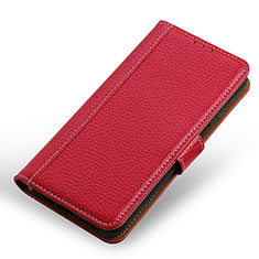 Leather Case Stands Flip Cover Holder M14L for Samsung Galaxy F02S SM-E025F Red