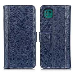 Leather Case Stands Flip Cover Holder M14L for Samsung Galaxy F42 5G Blue