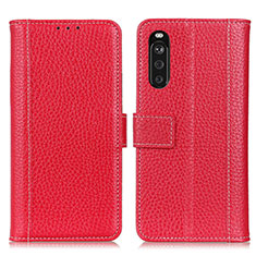 Leather Case Stands Flip Cover Holder M14L for Sony Xperia 10 III Lite Red