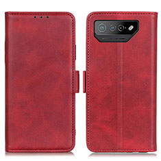 Leather Case Stands Flip Cover Holder M15L for Asus ROG Phone 7 Red