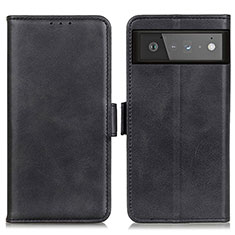 Leather Case Stands Flip Cover Holder M15L for Google Pixel 6 5G Black