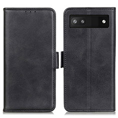 Leather Case Stands Flip Cover Holder M15L for Google Pixel 6a 5G Black