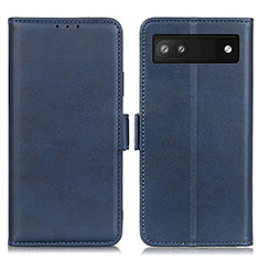 Leather Case Stands Flip Cover Holder M15L for Google Pixel 7a 5G Blue
