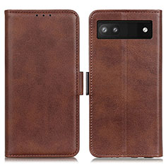 Leather Case Stands Flip Cover Holder M15L for Google Pixel 7a 5G Brown