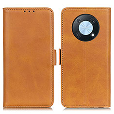 Leather Case Stands Flip Cover Holder M15L for Huawei Enjoy 50 Pro Light Brown