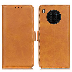 Leather Case Stands Flip Cover Holder M15L for Huawei Honor 50 Lite Light Brown