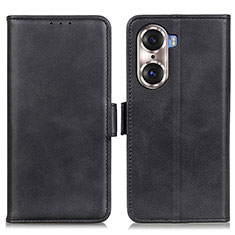 Leather Case Stands Flip Cover Holder M15L for Huawei Honor 60 Pro 5G Black