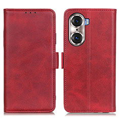 Leather Case Stands Flip Cover Holder M15L for Huawei Honor 60 Pro 5G Red