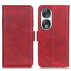 Leather Case Stands Flip Cover Holder M15L for Huawei Honor 90 5G Red