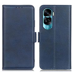 Leather Case Stands Flip Cover Holder M15L for Huawei Honor 90 Lite 5G Blue