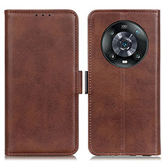 Leather Case Stands Flip Cover Holder M15L for Huawei Honor Magic4 Pro 5G Brown