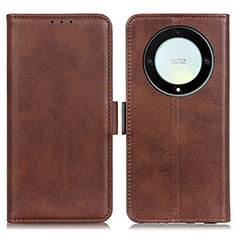 Leather Case Stands Flip Cover Holder M15L for Huawei Honor Magic5 Lite 5G Brown