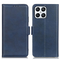 Leather Case Stands Flip Cover Holder M15L for Huawei Honor X8 4G Blue