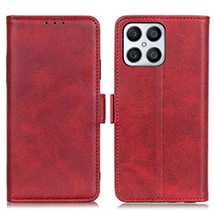 Leather Case Stands Flip Cover Holder M15L for Huawei Honor X8 4G Red