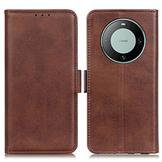 Leather Case Stands Flip Cover Holder M15L for Huawei Mate 60 Pro Brown