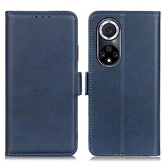 Leather Case Stands Flip Cover Holder M15L for Huawei Nova 9 Blue