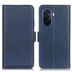 Leather Case Stands Flip Cover Holder M15L for Huawei Nova Y70 Plus Blue