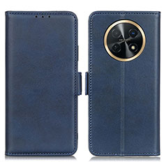 Leather Case Stands Flip Cover Holder M15L for Huawei Nova Y91 Blue