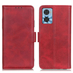 Leather Case Stands Flip Cover Holder M15L for Motorola Moto E22 Red