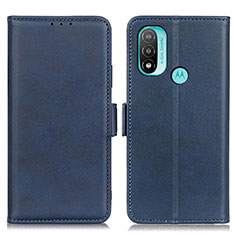 Leather Case Stands Flip Cover Holder M15L for Motorola Moto E40 Blue