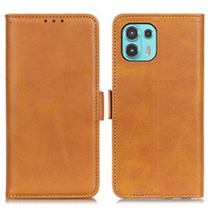 Leather Case Stands Flip Cover Holder M15L for Motorola Moto Edge 20 Lite 5G Light Brown