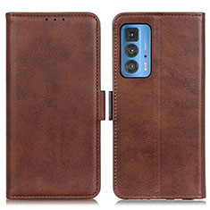 Leather Case Stands Flip Cover Holder M15L for Motorola Moto Edge 20 Pro 5G Brown