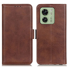 Leather Case Stands Flip Cover Holder M15L for Motorola Moto Edge (2023) 5G Brown