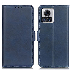 Leather Case Stands Flip Cover Holder M15L for Motorola Moto Edge 30 Ultra 5G Blue