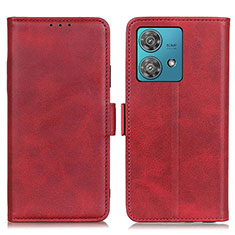 Leather Case Stands Flip Cover Holder M15L for Motorola Moto Edge 40 Neo 5G Red