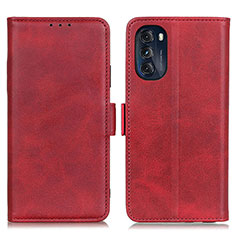 Leather Case Stands Flip Cover Holder M15L for Motorola Moto G 5G (2022) Red