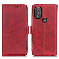 Leather Case Stands Flip Cover Holder M15L for Motorola Moto G Play (2023) Red