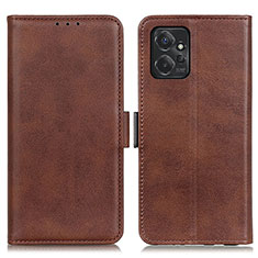 Leather Case Stands Flip Cover Holder M15L for Motorola Moto G Power 5G (2023) Brown