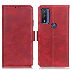 Leather Case Stands Flip Cover Holder M15L for Motorola Moto G Pure Red