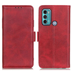 Leather Case Stands Flip Cover Holder M15L for Motorola Moto G40 Fusion Red