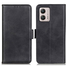 Leather Case Stands Flip Cover Holder M15L for Motorola Moto G53 5G Black