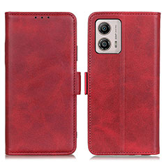 Leather Case Stands Flip Cover Holder M15L for Motorola Moto G53j 5G Red