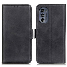 Leather Case Stands Flip Cover Holder M15L for Motorola Moto G62 5G Black