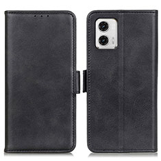 Leather Case Stands Flip Cover Holder M15L for Motorola Moto G73 5G Black