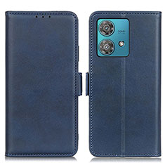 Leather Case Stands Flip Cover Holder M15L for Motorola Moto G84 5G Blue