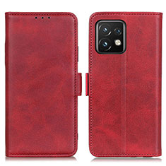 Leather Case Stands Flip Cover Holder M15L for Motorola Moto X40 5G Red