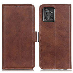 Leather Case Stands Flip Cover Holder M15L for Motorola ThinkPhone 5G Brown