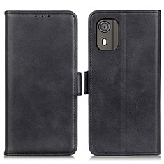 Leather Case Stands Flip Cover Holder M15L for Nokia C02 Black